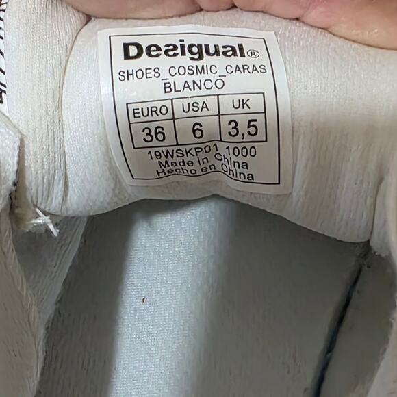 Desigual Women's Shoes Cosmic Caras Black and Red Graphic Sneakers SIZE 6 - Picture 4 of 11